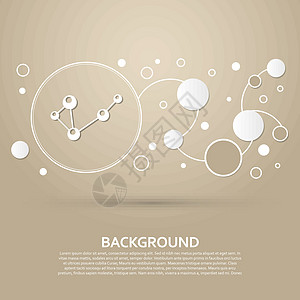 具有优雅风格和现代设计信息图表的棕色背景上的分子 韦克托图片
