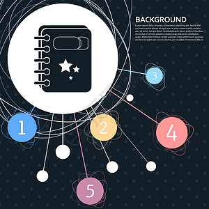 书图标与背景到点和信息图表样式 韦克托图片