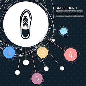 低跟鞋图标与背景点和信息图表样式 韦克托高清图片