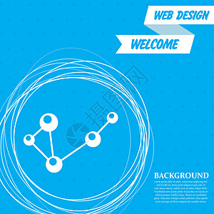 蓝色背景上的分子 周围有抽象圆圈 并为您的文本放置 韦克托图片