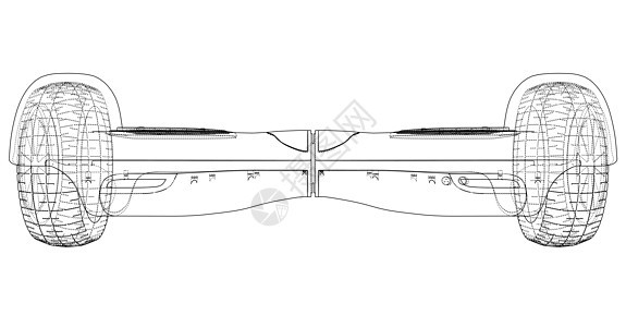 气垫板电动自平衡滑板车 韦克托运输插图木板机器平衡草图工具陀螺仪技术建造背景图片