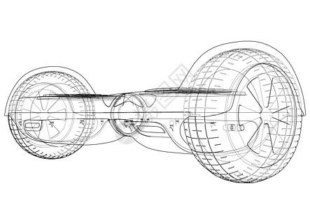 电动自平衡滑板车 韦克托技术陀螺仪插图控制产品运输平衡草图机器发动机背景图片