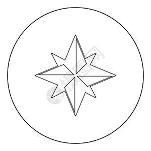 圆形或圆形的风玫瑰图标黑色导航冒险地形勘探旅行星星航海拨号地理圆圈图片