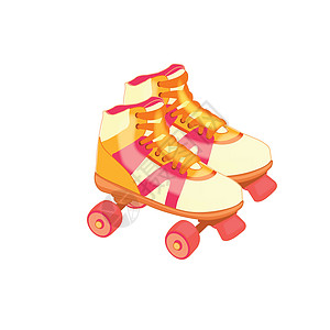 一双四轮溜冰鞋 孤立在白色背景上的矢量图解 运动健康生活方式和体育活动的设备图片