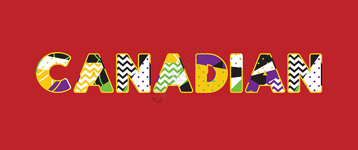加拿大概念艺术字它制作图案艺术打字稿国家插图凸版图片