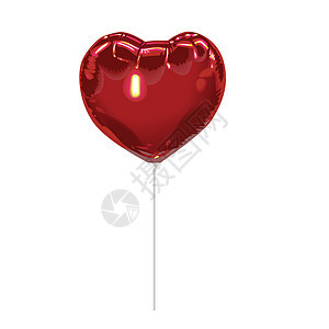 逼真的 3D 红箔气球呈心形 反射隔离在白色背景上 适合任何节日的节日装饰元素 矢量图假期幸福空气插图婚姻礼物细绳娱乐庆典纪念日图片
