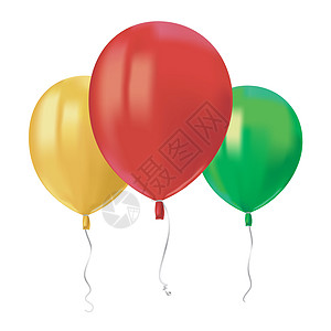 现实空气飞行的红色气球的组成与反射隔离在白色背景 生日派对或气球贺卡设计元素的节日装饰元素 向量惊喜幸福喜悦假期婚姻庆典纪念日乳图片