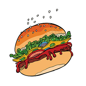 快速食品汉堡午餐菜单熏肉餐厅黄瓜小吃牛肉包子种子沙拉图片