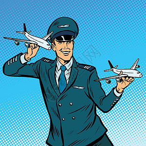 男机驾驶员 手持模拟飞机飞机场工作玩具旅游旅行男人航班全体运输航空图片