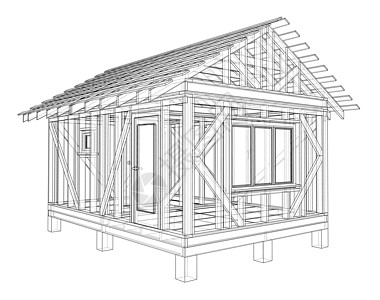 私人住宅素描 韦克托房子技术房屋图表商业插图建筑学框架海拔建造图片