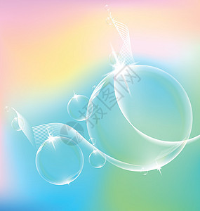 气泡玻璃蓝色圆形白色液体插图反射空气肥皂圆圈图片