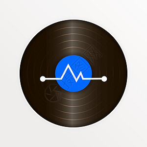 乙烯基向量 您网站的标志留声机唱片旋律标签记录派对打碟机圆圈转盘歌曲图片
