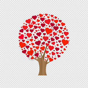 木心透明背景叶子树木爱心漩涡载体红心木头绘画婚礼枝条图片