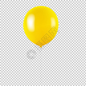 孤立透明背景的黄球气球图片