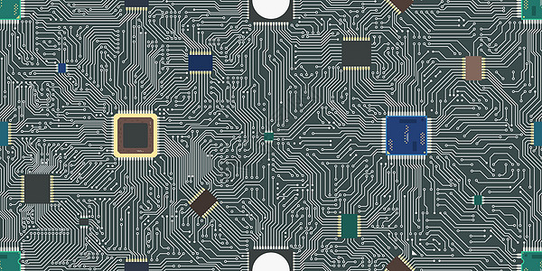 EPS 矢量主板抽象无缝背景木板蓝色工程硬件电子芯片技术互联网电气电路图片