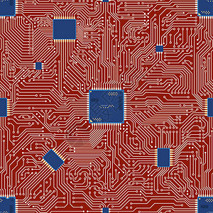 EPS 矢量主板抽象无缝背景电脑芯片互联网硬件电路木板白色蓝色电气技术图片