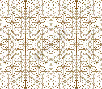 金色的无缝日式六边形屏幕三角形织物格子工艺激光木制品传统网格图片