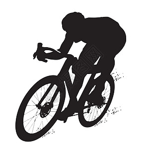 白色背景上骑自行车的男性剪影插图行动速度黑色竞赛活动运动员闲暇运动男人图片