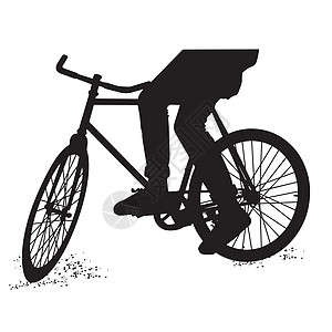 白色背景上骑自行车的男性剪影黑色男人竞赛行动插图速度运动运动员活动闲暇图片