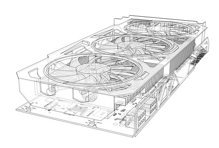 Gpu 卡大纲 韦克托卡片高科技芯片扇子连接器电脑冷却器显卡货币散热器图片