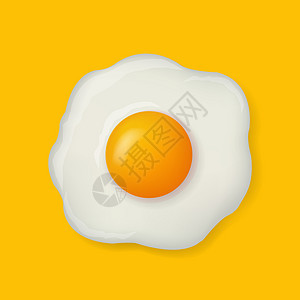 黄色背景上孤立的煎蛋图片