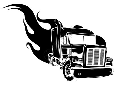 矢量卡通半卡车 矢量插图设计交通货车发动机运输漫画船运车轮玩具车辆货运图片