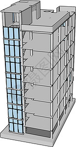 白色背景上的未完工建筑插图矢量财产解决方案框架水泥工程建筑学艺术项目起重机房子图片