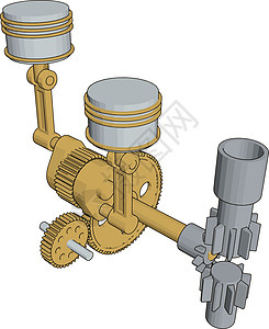 白色背景上的黄色机床插图矢量技术工作黑色力量车轮工程商业齿轮建造金属图片