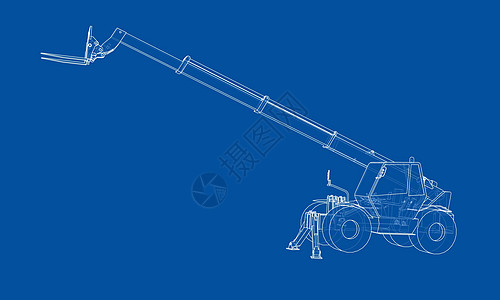 叉车概念  3 的矢量渲染工业建造工厂卡车机器绘画运输送货草图后勤图片