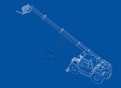 渲染图叉车概念  3 的矢量渲染汽车卡车商业商品绘画搬运工运输装载机草稿货物设计图片