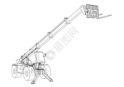 叉车概念  3 的矢量渲染商品搬运工后勤插图工厂机器货运工业运输草稿图片