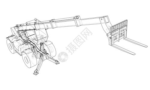 叉车概念  3 的矢量渲染汽车运输贮存仓库装载机送货建造工业工厂机器图片