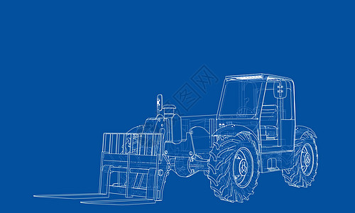 叉车概念  3 的矢量渲染装载机建造机器工厂卡车商业贮存插图商品仓库图片