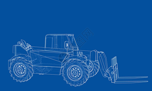 叉车概念  3 的矢量渲染工厂货物工业送货贮存装载机草稿草图载体货运图片
