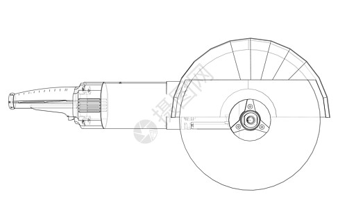 轮廓电动角磨机 韦克托力量速度墨水乐器危险工业车削工艺手臂车轮图片