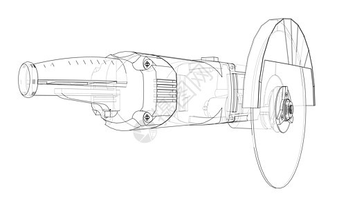 轮廓电动角磨机 韦克托绘画电气安全维修车削危险草图乐器手臂金属图片