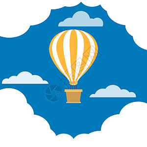 祝你好运热气球在云中空中飞翔设计图片