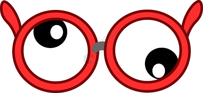 红色谷歌眼镜 矢量或颜色插图图片