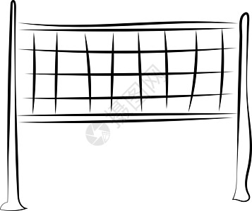 排球网场地竞赛游戏竞技场乐趣手绘羽毛球活动插图桌子高清图片