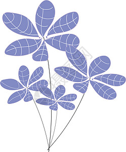 光紫花花 用白色图示的矢量插图图片