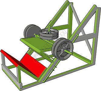 3D 红色和绿色运动场重量提升立方体矢量插图图片