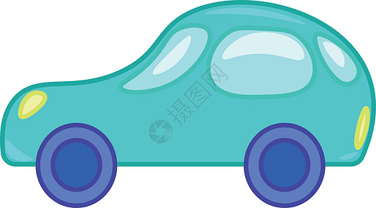蓝色矢量彩色绘图 o 玩具汽车的剪贴画图片