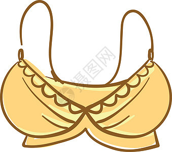 现代黄色胸罩矢量或颜色插图背景图片