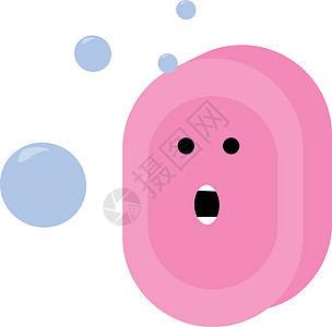 香皂包装令人惊讶的粉红色或彩色图案的表情符号设计图片