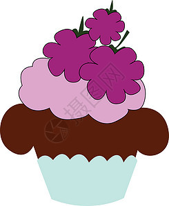 黑莓蛋糕的图纸 矢量或颜色插图图片
