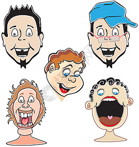 卡通人物图片笑的家伙插画绘画男人笑声快乐乐趣白色幸福艺术品微笑男生设计图片