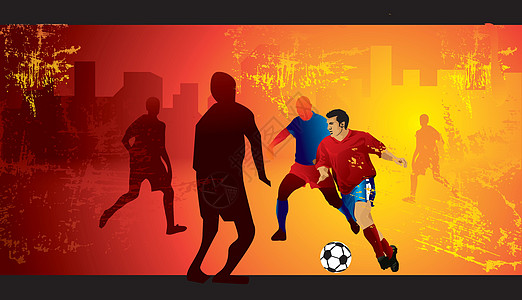 足球插画运动艺术品玩家竞争团队男性游戏草地男人闲暇图片
