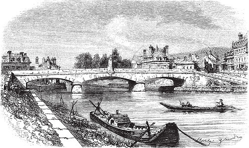 法国尼韦尔的Clamercy桥 古典雕刻图片