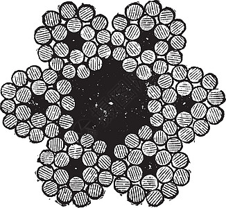 金属线绳复古雕刻蚀刻艺术工程打印草图档案绳索电线正方形白色图片