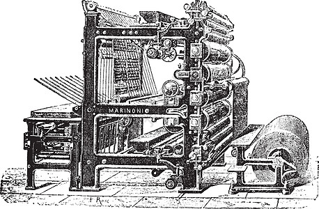 马里诺扶轮社印刷出版厂古老雕刻机械插图科学工艺机器机械化技术草图艺术工厂设计图片